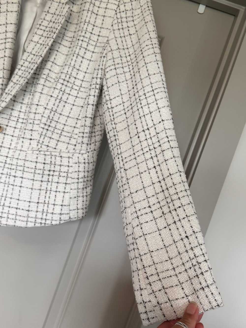 Draper James White Tweed Plaid Blazer - Picture 5 of 11